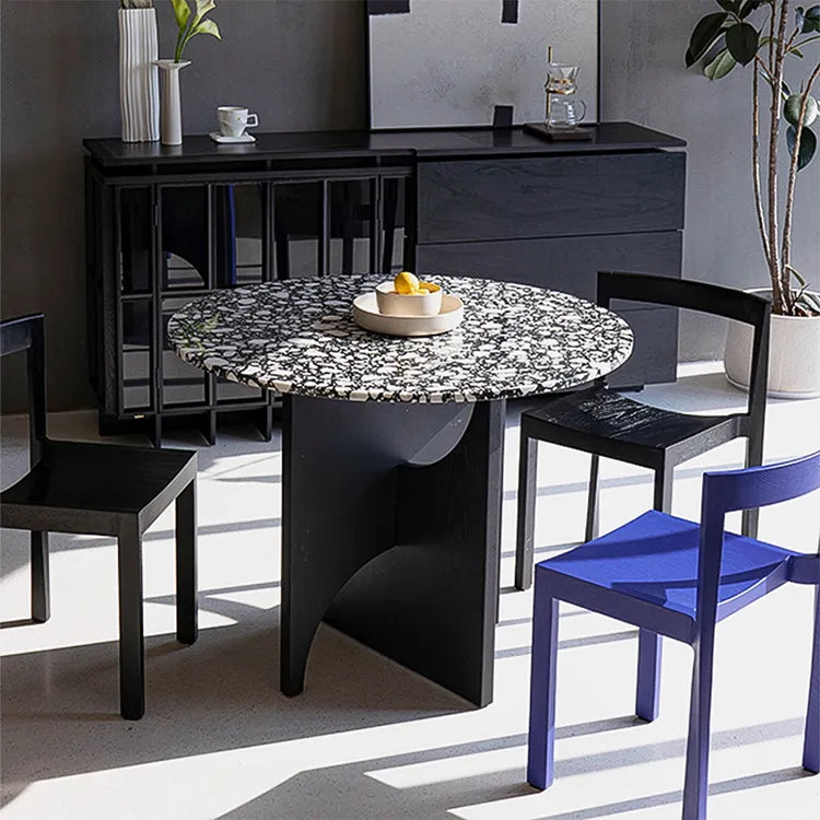 テーブル ホワイト ブラック カラー1 多層板 石材天板 fzy-3325