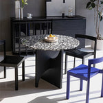 テーブル ホワイト ブラック カラー1 多層板 石材天板 fzy-3325