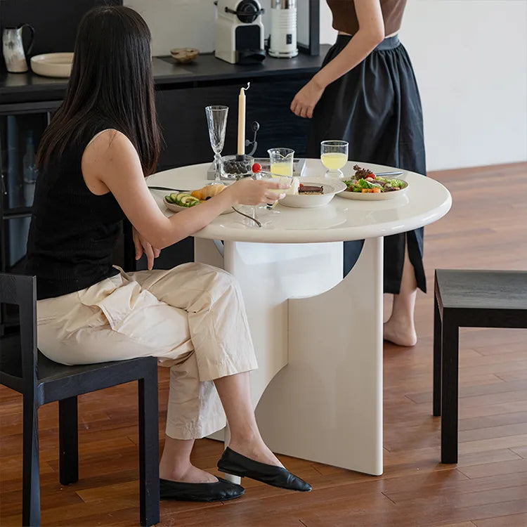 テーブル ホワイト ブラック カラー1 多層板 石材天板 fzy-3325