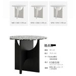 テーブル ホワイト ブラック カラー1 多層板 石材天板 fzy-3325