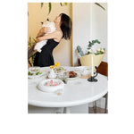 テーブル ホワイト ブラック カラー1 多層板 石材天板 fzy-3325