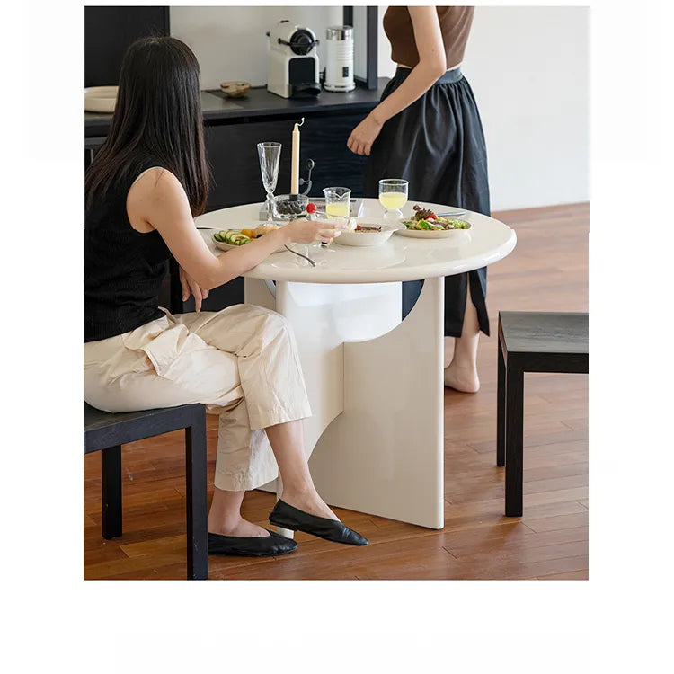 テーブル ホワイト ブラック カラー1 多層板 石材天板 fzy-3325