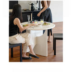 テーブル ホワイト ブラック カラー1 多層板 石材天板 fzy-3325