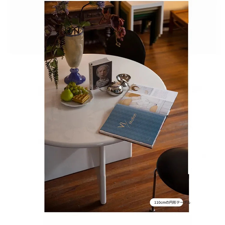 テーブル ホワイト ブラック カラー1 多層板 石材天板 fzy-3325