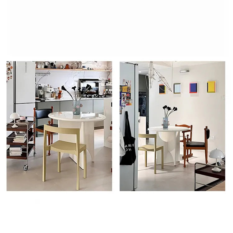 テーブル ホワイト ブラック カラー1 多層板 石材天板 fzy-3325