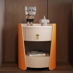 高級感漂うナイトテーブル|無垢材&セラミック&PUレザー使用 fzyhs-2743