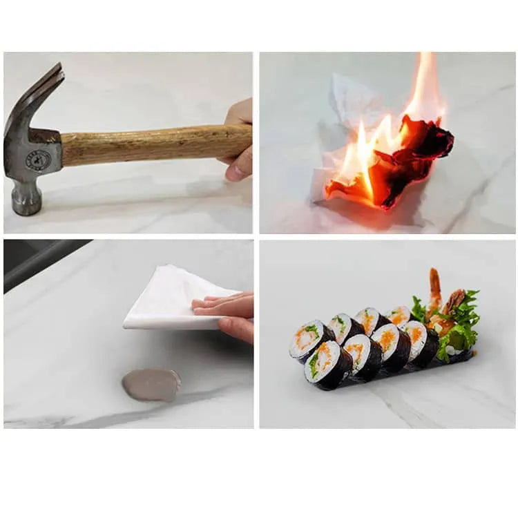 高級感漂うナイトテーブル|無垢材&セラミック&PUレザー使用 fzyhs-2743