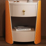 高級感漂うナイトテーブル|無垢材&セラミック&PUレザー使用 fzyhs-2743