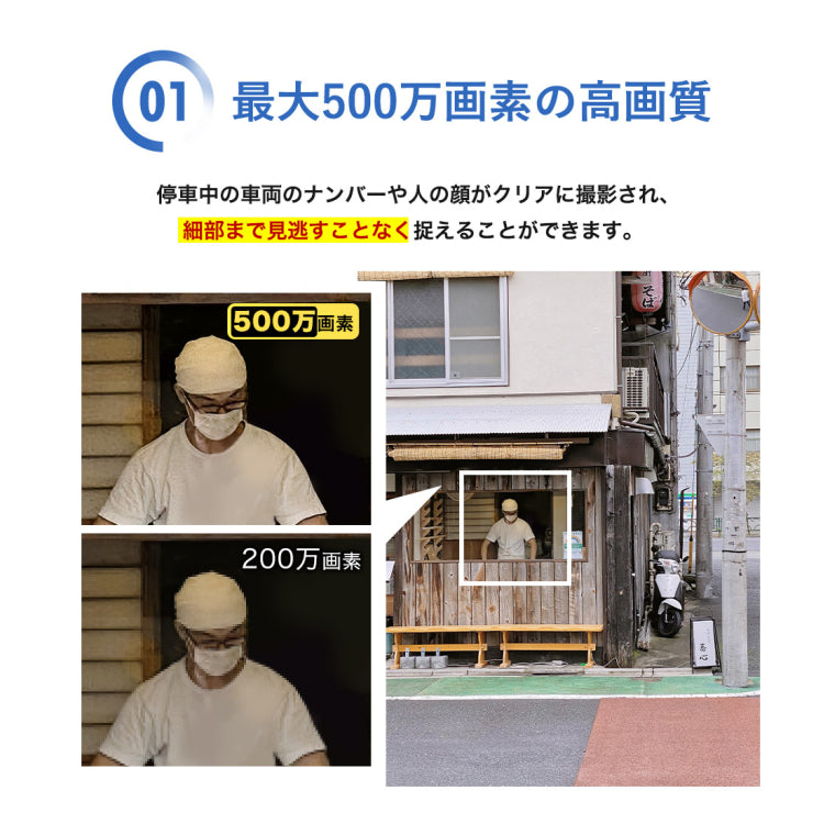 防犯カメラ 2/500万画素暗視モード対応広角レンズ搭載 M-GB600