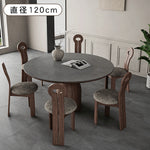 フレンチヴィンテージ実木ダイニングテーブル ウォールナット色 ラウンド型 セラミック天板円形テーブルhagst-1823