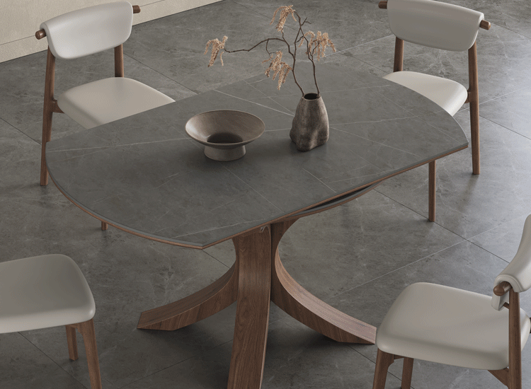 セラミック&アッシュ材使用の高級多層板テーブル - モダンデザインと耐久性抜群 hagst-327