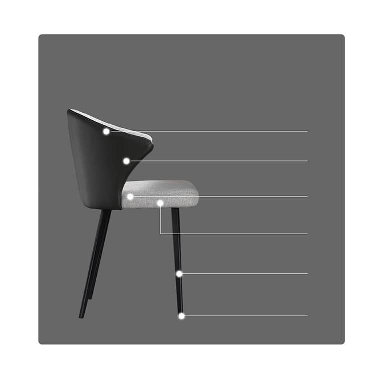 「スタイリッシュなスチール×麻綿×合皮チェア│快適な座り心地&モダンデザイン」 hagst-341