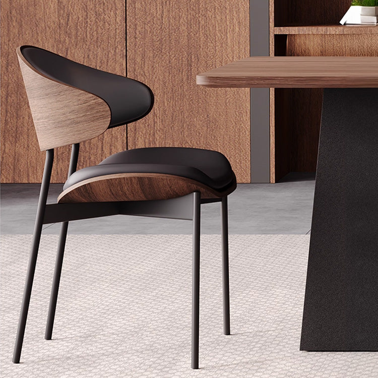 無垢材ダイニングチェア レザー座面 モダンラグジュアリー ヴィンテージ調デザイン hagst-3423