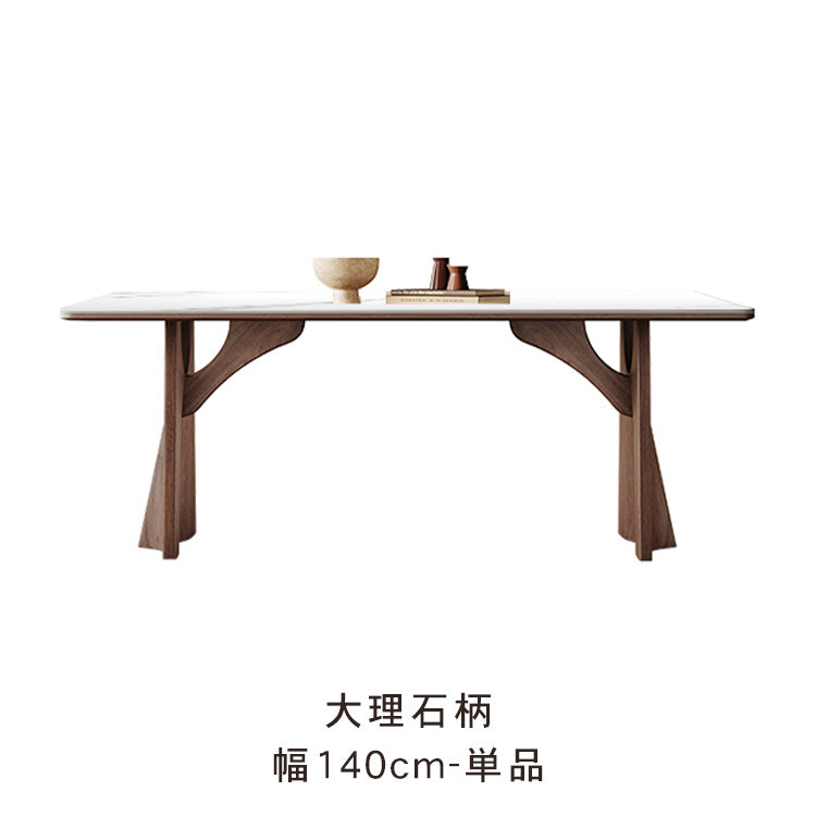 純白セラミック天板ダイニングテーブル 長方形 モダン×ミニマル イタリア風ラグジュアリー 侘び寂びテイスト 天然木脚 家庭用 hagst-3609