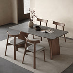 無垢材セラミック天板ダイニングテーブル 長方形 マット仕上げ イタリアンミニマルデザイン モダンシンプル hagst-5354