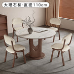 無垢材ラウンドダイニングテーブル ビンテージスタイル ピュアホワイトセラミック天板 中空脚デザイン hagst-5509