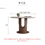 無垢材ラウンドダイニングテーブル ビンテージスタイル ピュアホワイトセラミック天板 中空脚デザイン hagst-5509