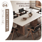 無垢材ダイニングテーブル 長方形 セラミック天板 ウォールナット色脚 モダンシンプル hagst-5511