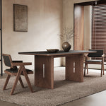 無垢材ダイニングテーブル 長方形 セラミック天板 ウォールナット色脚 モダンシンプル hagst-5511