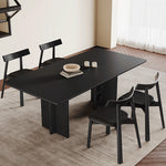 モダンセラミック天板ダイニングテーブル長方形ブラック実木リング透かし脚デザイン hagst-5530