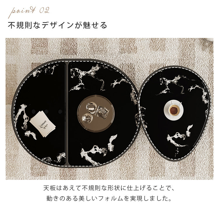 イタリアンミニマルマイクロクリスタルストーンコーヒーテーブルセット創意ラウンドブラックデザイン hagst-5532