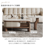 イタリアンラグジュアリーホワイトマイクロクリスタルストーンスクエアコーヒーテーブル回転式収納付き大小セット hagst-5533