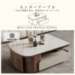 マイクロクリスタルストーン木目調ツートン伸縮収納付きスクエアコーヒーテーブルモダンリビング hagst-5543