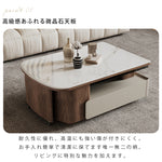 マイクロクリスタルストーン木目調ツートン伸縮収納付きスクエアコーヒーテーブルモダンリビング hagst-5543