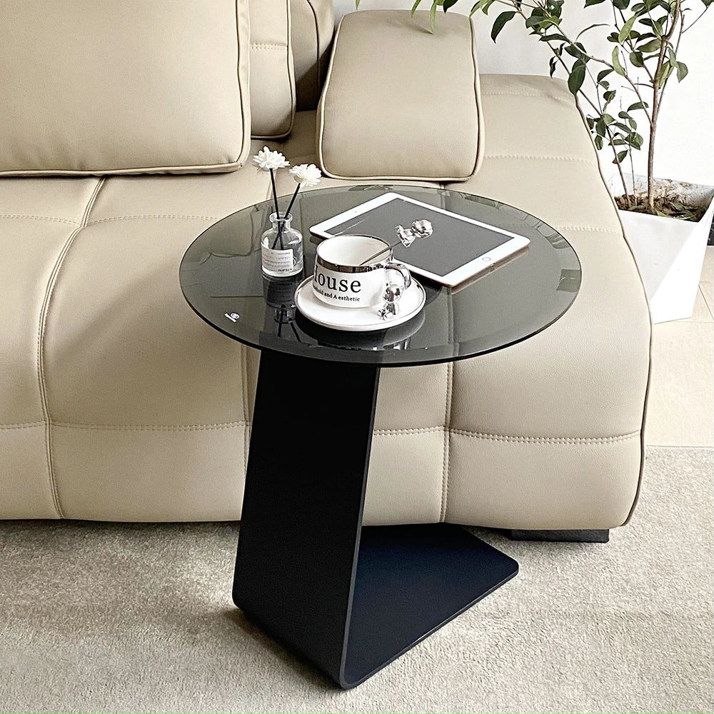 センターテーブル 強化ガラス&アルミニウム合金製 モダンデザイン おしゃれリビングテーブル hakt-5148