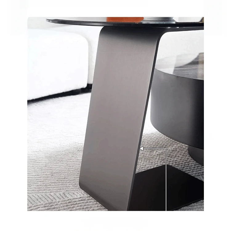 センターテーブル 強化ガラス&アルミニウム合金製 モダンデザイン おしゃれリビングテーブル hakt-5148