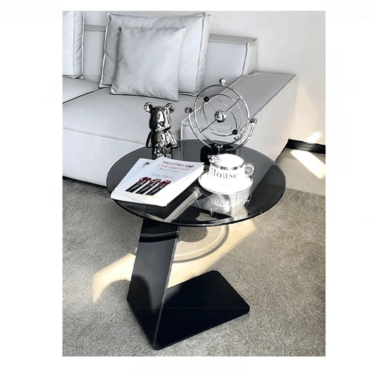 センターテーブル 強化ガラス&アルミニウム合金製 モダンデザイン おしゃれリビングテーブル hakt-5148