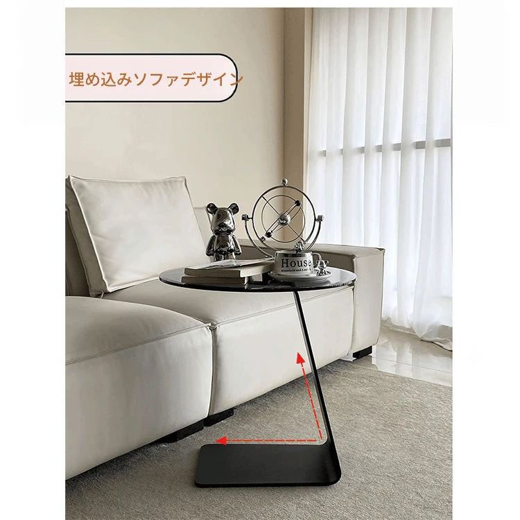 センターテーブル 強化ガラス&アルミニウム合金製 モダンデザイン おしゃれリビングテーブル hakt-5148