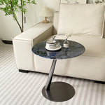 ステンレス製センターテーブル 石目強化ガラス 天然の美しさを引き立てるおしゃれなサイドテーブル hakt-5150