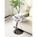 ステンレス製センターテーブル 石目強化ガラス 天然の美しさを引き立てるおしゃれなサイドテーブル hakt-5150