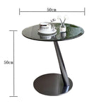 ステンレス製センターテーブル 石目強化ガラス 天然の美しさを引き立てるおしゃれなサイドテーブル hakt-5150