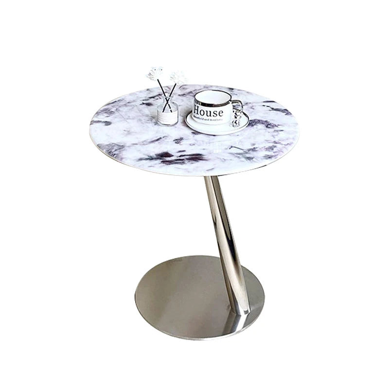 ステンレス製センターテーブル 石目強化ガラス 天然の美しさを引き立てるおしゃれなサイドテーブル hakt-5150