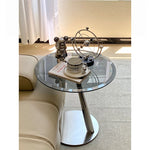 ステンレス製センターテーブル 石目強化ガラス 天然の美しさを引き立てるおしゃれなサイドテーブル hakt-5150