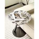 ステンレス製センターテーブル 石目強化ガラス 天然の美しさを引き立てるおしゃれなサイドテーブル hakt-5150