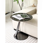 ステンレス製センターテーブル 石目強化ガラス 天然の美しさを引き立てるおしゃれなサイドテーブル hakt-5150