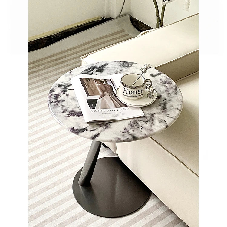 ステンレス製センターテーブル 石目強化ガラス 天然の美しさを引き立てるおしゃれなサイドテーブル hakt-5150