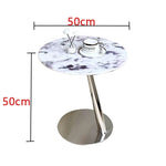 ステンレス製センターテーブル 石目強化ガラス 天然の美しさを引き立てるおしゃれなサイドテーブル hakt-5150