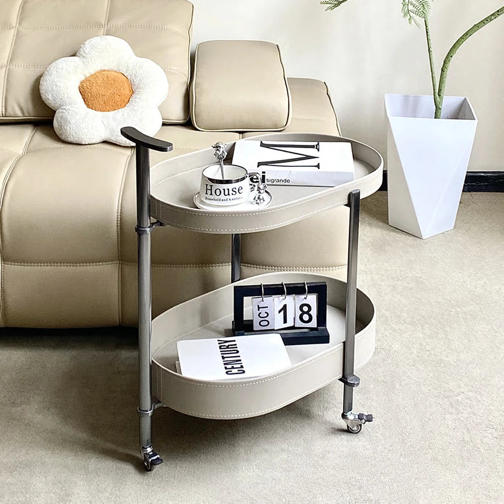 センターテーブル 合成皮革×ステンレス おしゃれな移動式デザイン 収納力抜群 インテリアに最適! hakt-5152