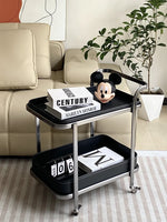 センターテーブル 合成皮革×ステンレス おしゃれな移動式デザイン 収納力抜群 インテリアに最適! hakt-5152