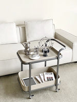 センターテーブル 合成皮革×ステンレス おしゃれな移動式デザイン 収納力抜群 インテリアに最適! hakt-5152