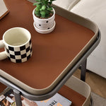 センターテーブル 合成皮革×ステンレス おしゃれな移動式デザイン 収納力抜群 インテリアに最適! hakt-5152