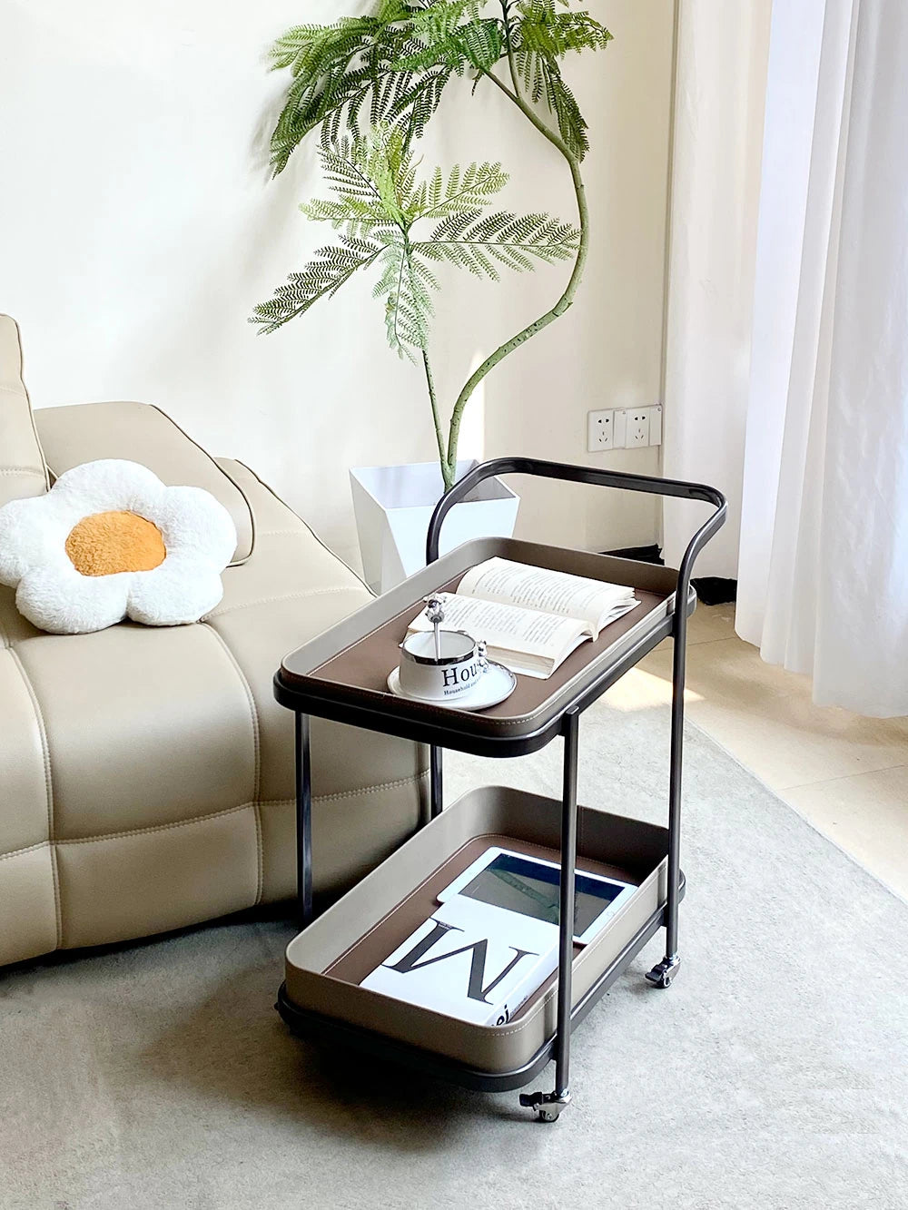 センターテーブル 合成皮革×ステンレス おしゃれな移動式デザイン 収納力抜群 インテリアに最適! hakt-5152
