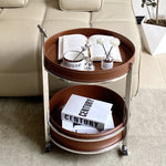 センターテーブル 合成皮革 ステンレス製 おしゃれな2段デザイン 無段階調整可能 モダンインテリアに最適 hakt-5153