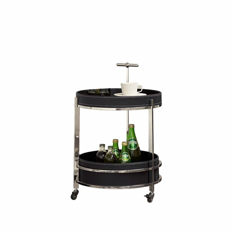 センターテーブル 合成皮革 ステンレス製 おしゃれな2段デザイン 無段階調整可能 モダンインテリアに最適 hakt-5153