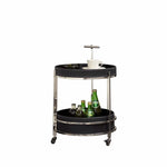 センターテーブル 合成皮革 ステンレス製 おしゃれな2段デザイン 無段階調整可能 モダンインテリアに最適 hakt-5153