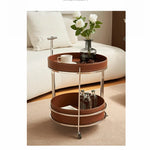 センターテーブル 合成皮革 ステンレス製 おしゃれな2段デザイン 無段階調整可能 モダンインテリアに最適 hakt-5153